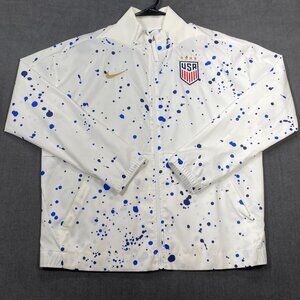 Nike Team USA Dri-Fit White & Blue Splatter Full-Zip Jacket Womens Size Medium
